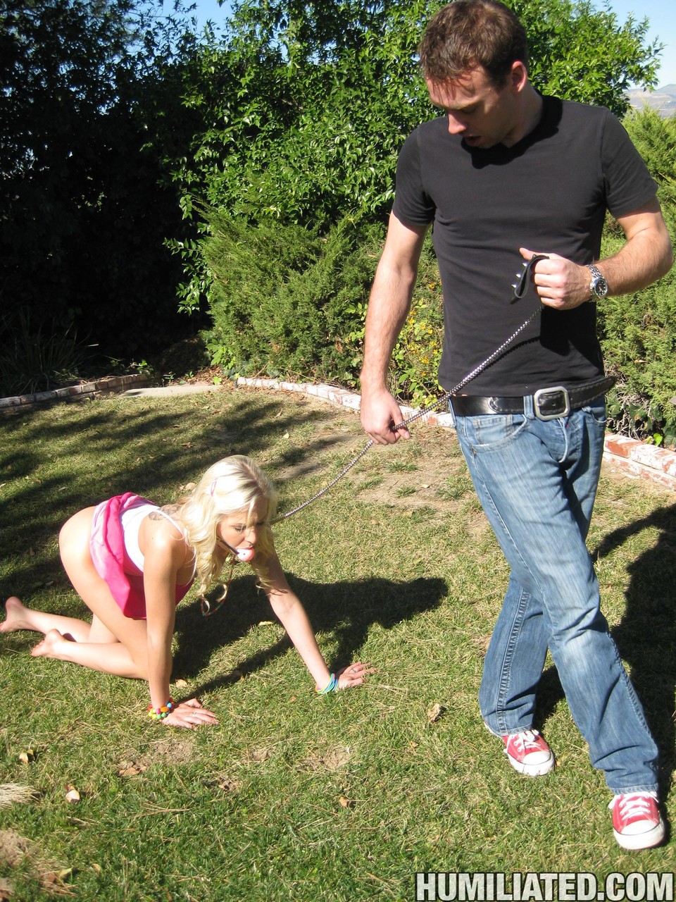 Eden Adams, the young blonde, is completely humiliated during intense sexual activity outdoors.