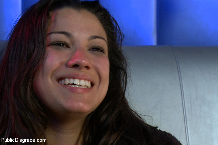 Intimate: The big-tipped brunette is forced to bond out before going on a public flinging session.