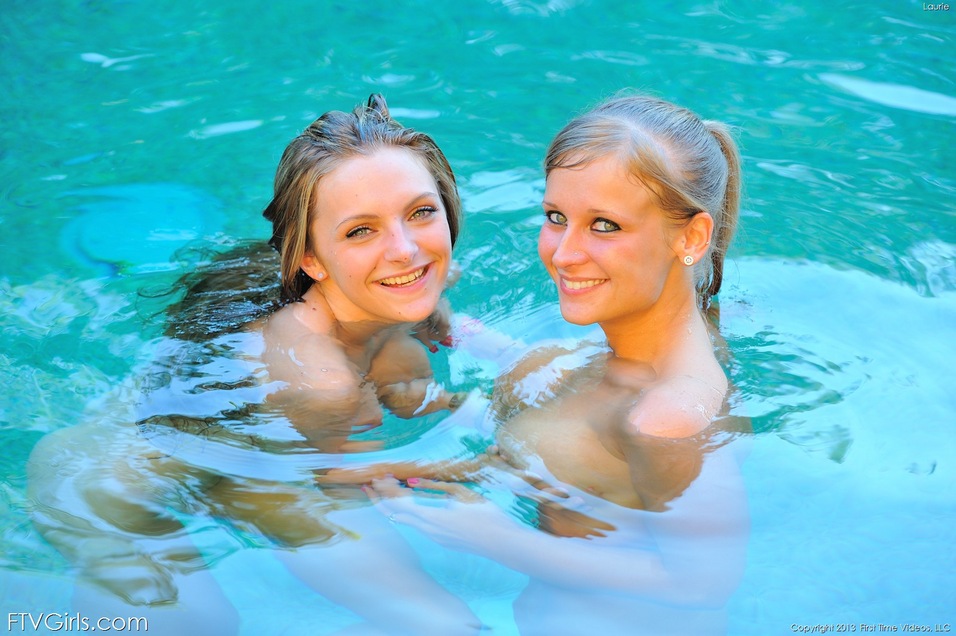 Blonde lesbians work on the flexibility before getting into a pool porn photo #424243998 | FTV Girls Pics, Alice Wonder, Kennedy Nash, Lesbian, mobile porn
