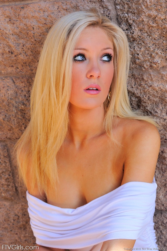 Sexy blonde model Emily gets wild & naughty in her tight white dress zdjęcie porno #427059332