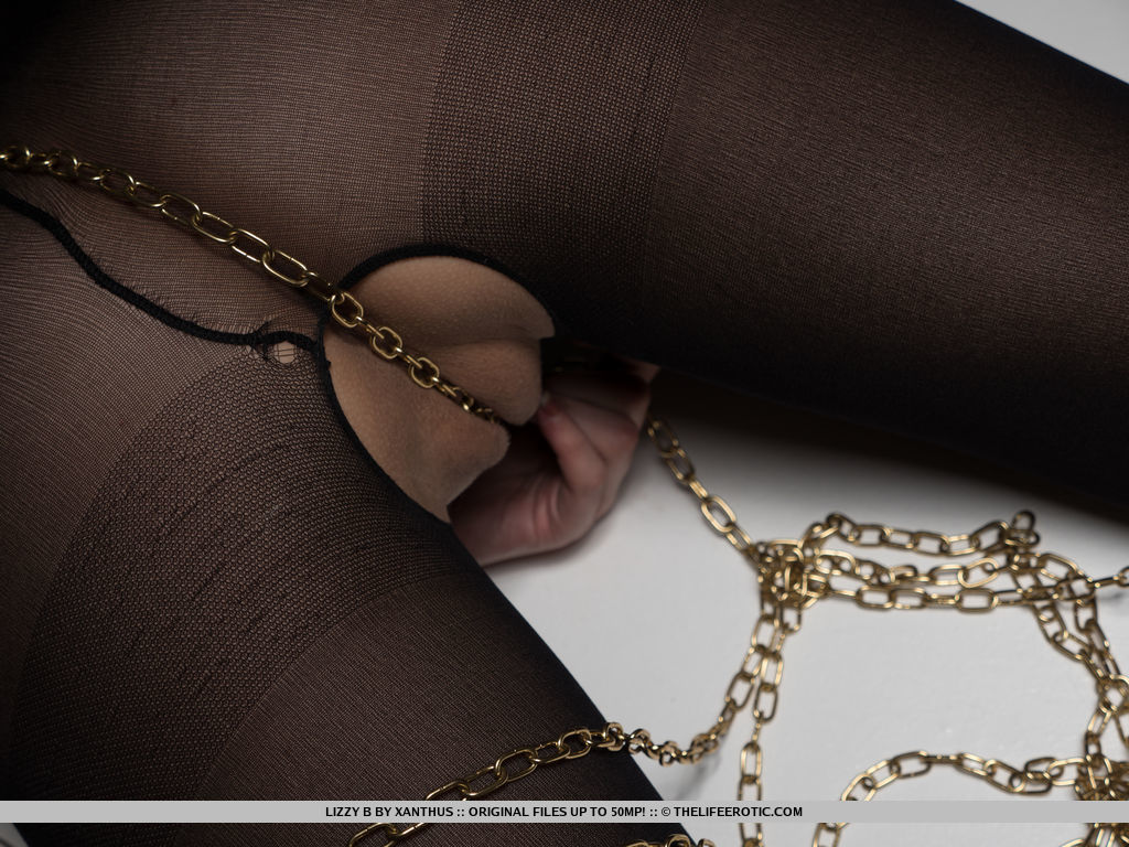 Lizzy B has her body tied up by golden chains and rubs it againts her porno fotky #425514988 | The Life Erotic Pics, Lizzy B, Pantyhose, mobilní porno