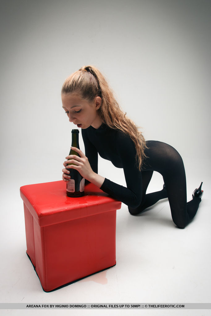 Fetish girl Areana Fox in crotchless catsuit stuffs a wine bottle in her twat 포르노 사진 #427394902 | The Life Erotic Pics, Areana Fox, Dildo, 모바일 포르노