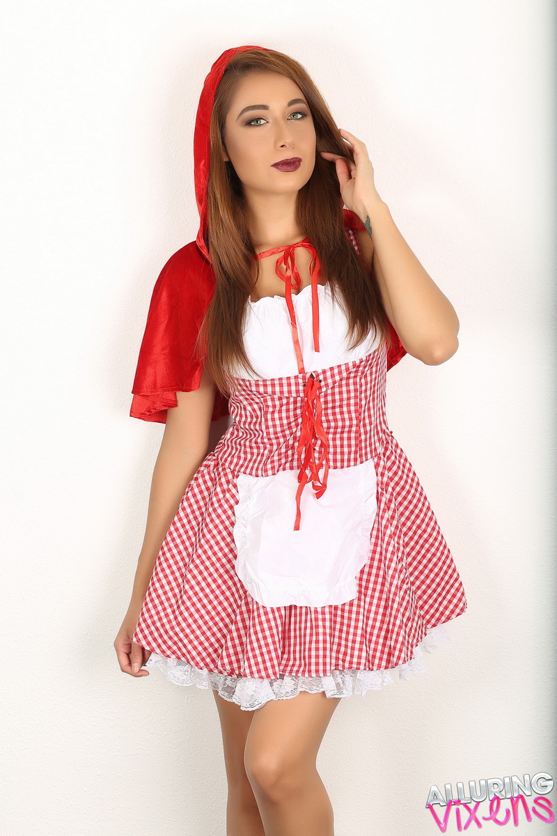 Cute girl Lilly flashes a no panty upskirt in Little Red Riding Hood outfit porn photo #423134141 | Alluring Vixens Pics, Lilly, Cosplay, mobile porn
