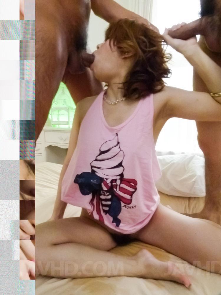 Junna Hara in pink t shirt sucks and fucks dicks and gets cum porn photo #428066847