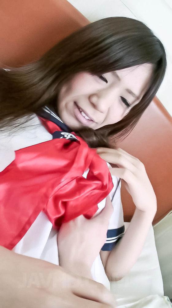 Yukari Asian in sailor gal uniform uses mini vibrator over thong foto porno #424746523