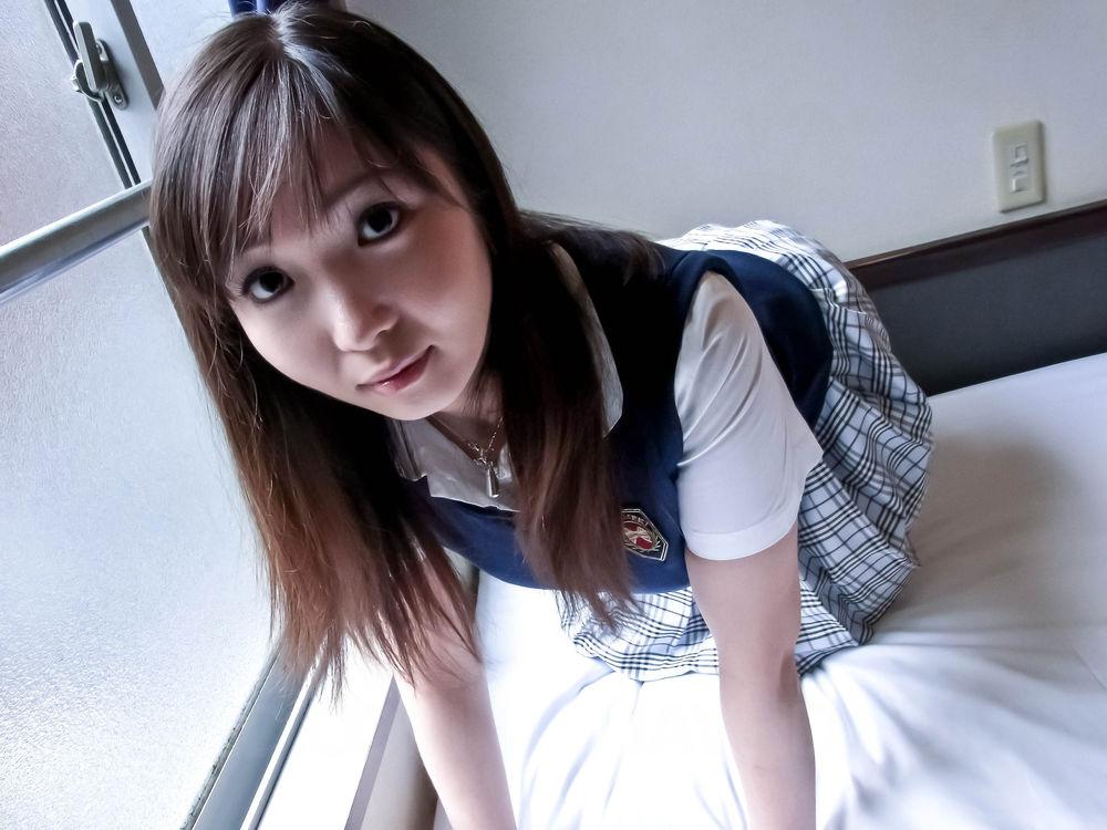 Haruka Ohsawa Asian takes big hooters out of school uniform shirt porn photo #425085306