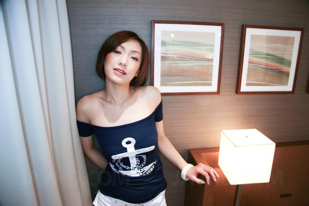 Sweet Nene Iino loves sucking a hard cock in her nautical shirt porn photo #422743248