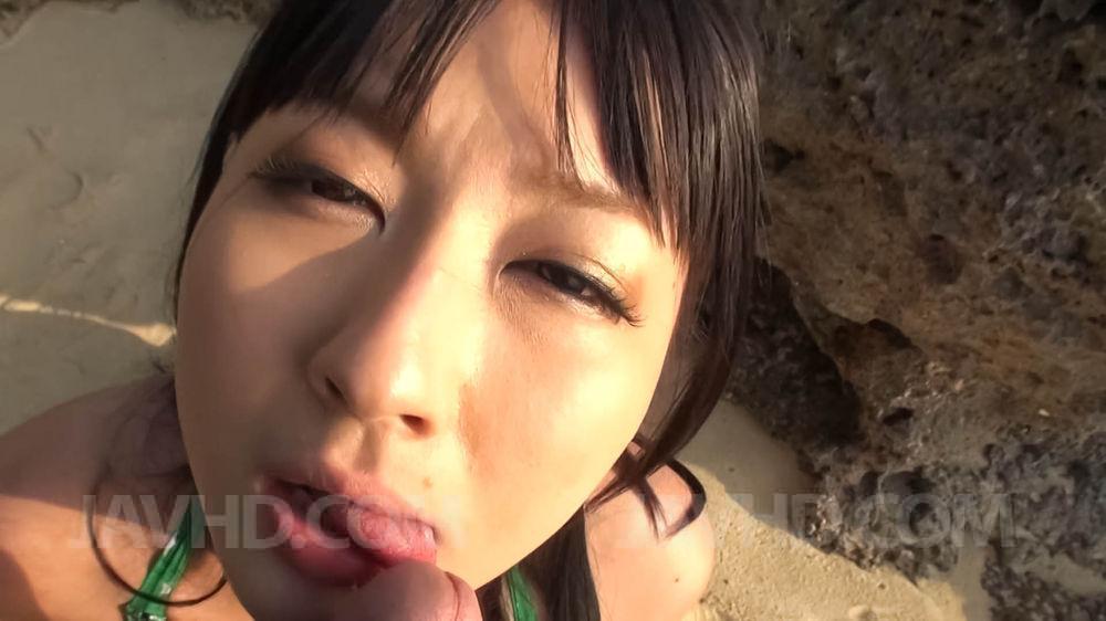 Megumi Haruka Asian with big nude boobs licks cock head outdoor foto porno #427531741