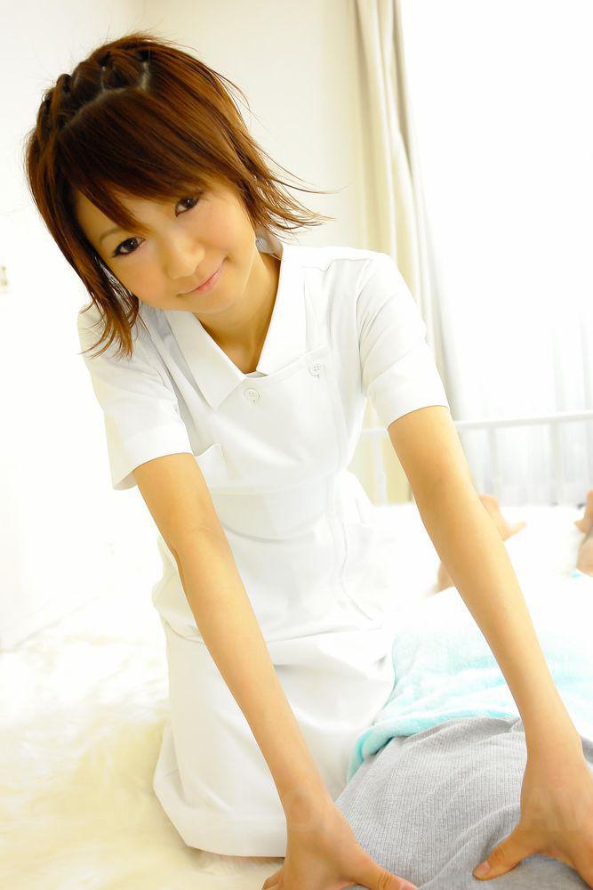 Japanese nurse Miriya Hazuki licks and tugs on a patient's penis photo porno #428468642