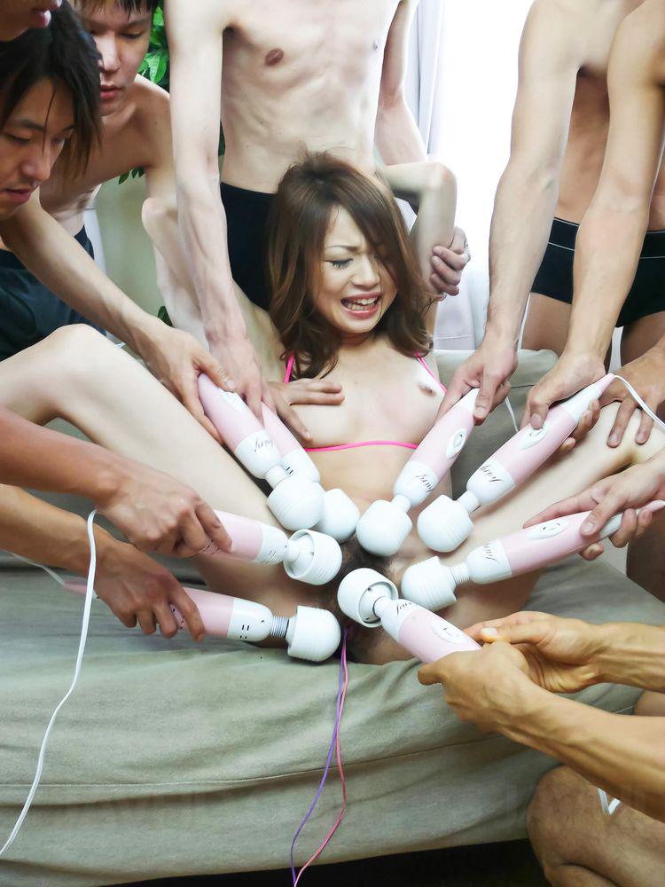 Sara Seori Asian has pussy spread and gets vibrators all over porn photo #428330624
