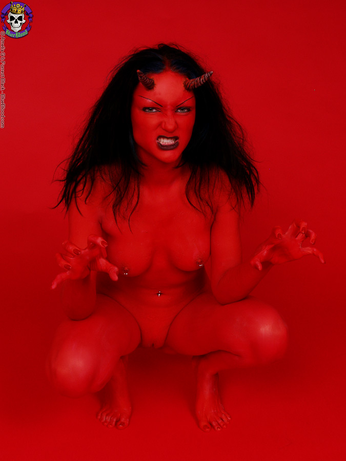 Red demon slut fucks self with devil dildo foto porno #426839687