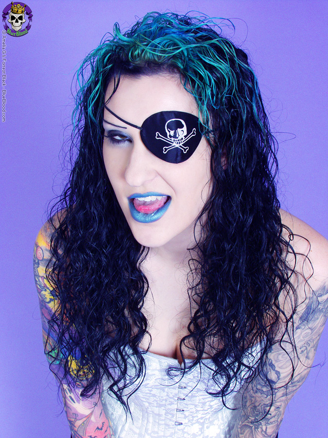 Gothic tattooed pirate girl smirks sexy porn photo #426648047