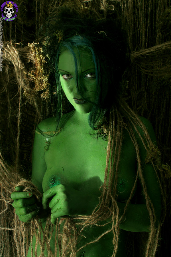 Female Swamp Creature Emerges From The Dark With No Clothes On Her Naked Body