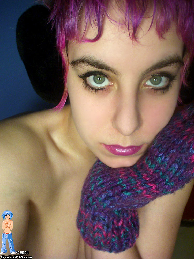 Solo girl Babybird takes self shots while sporting striking eyes and dyed hair porno foto #425038875