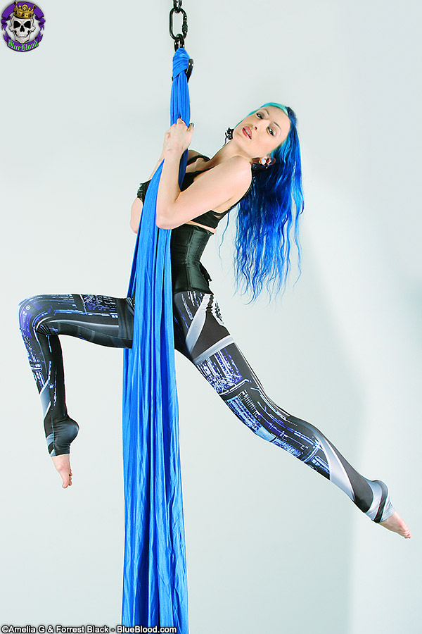 Naked Blue Haired Silk Trapeze, Contortion Artist porn photo #426619808