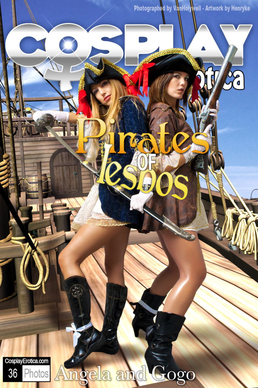 Female pirates partake in lesbian foreplay while on board a vessel zdjęcie porno #429084717