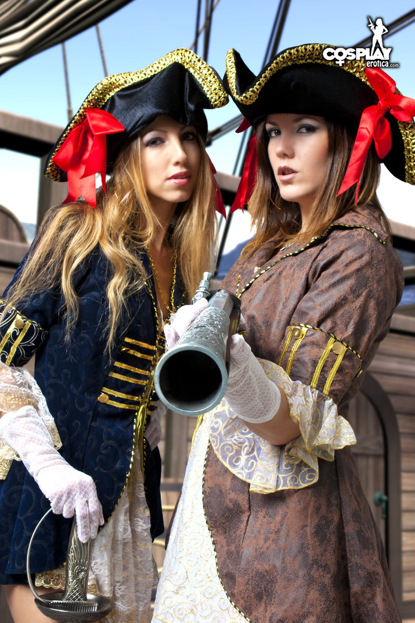 Female pirates partake in lesbian foreplay while on board a vessel 포르노 사진 #429084719