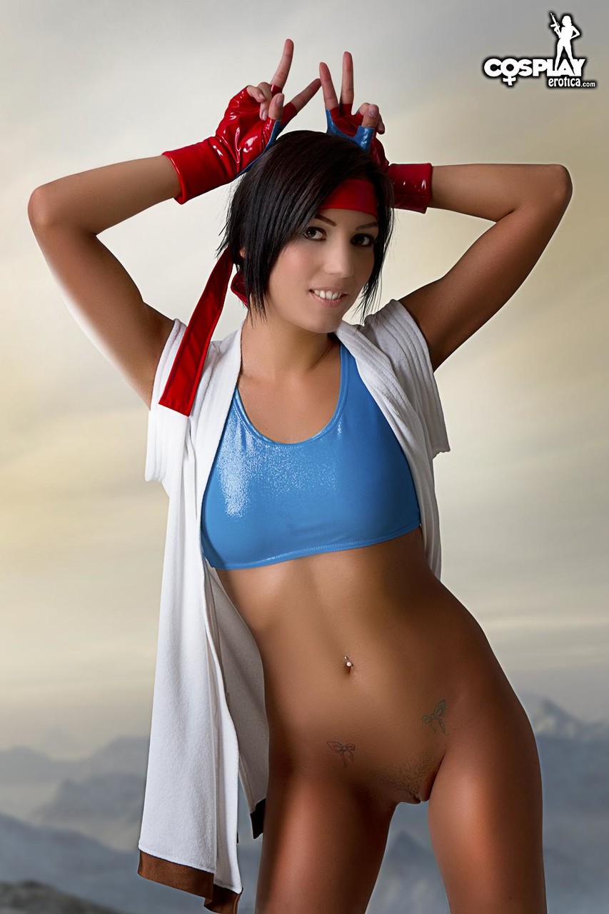 Beautiful brunette releases her hard body from cosplay clothing порно фото #423139832