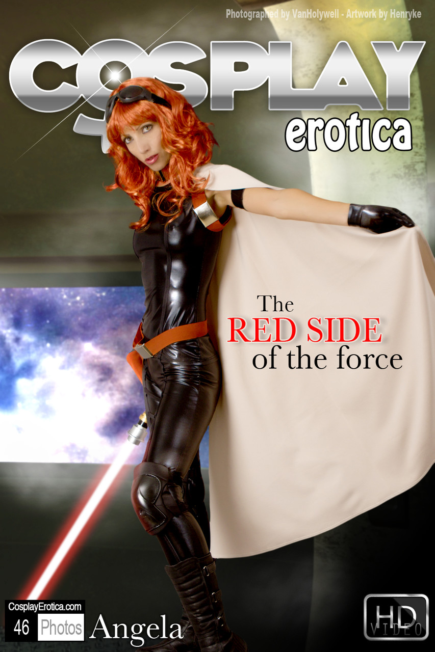 Redheaded cosplayer gets mostly naked while wielding a lightsaber foto porno #422889502