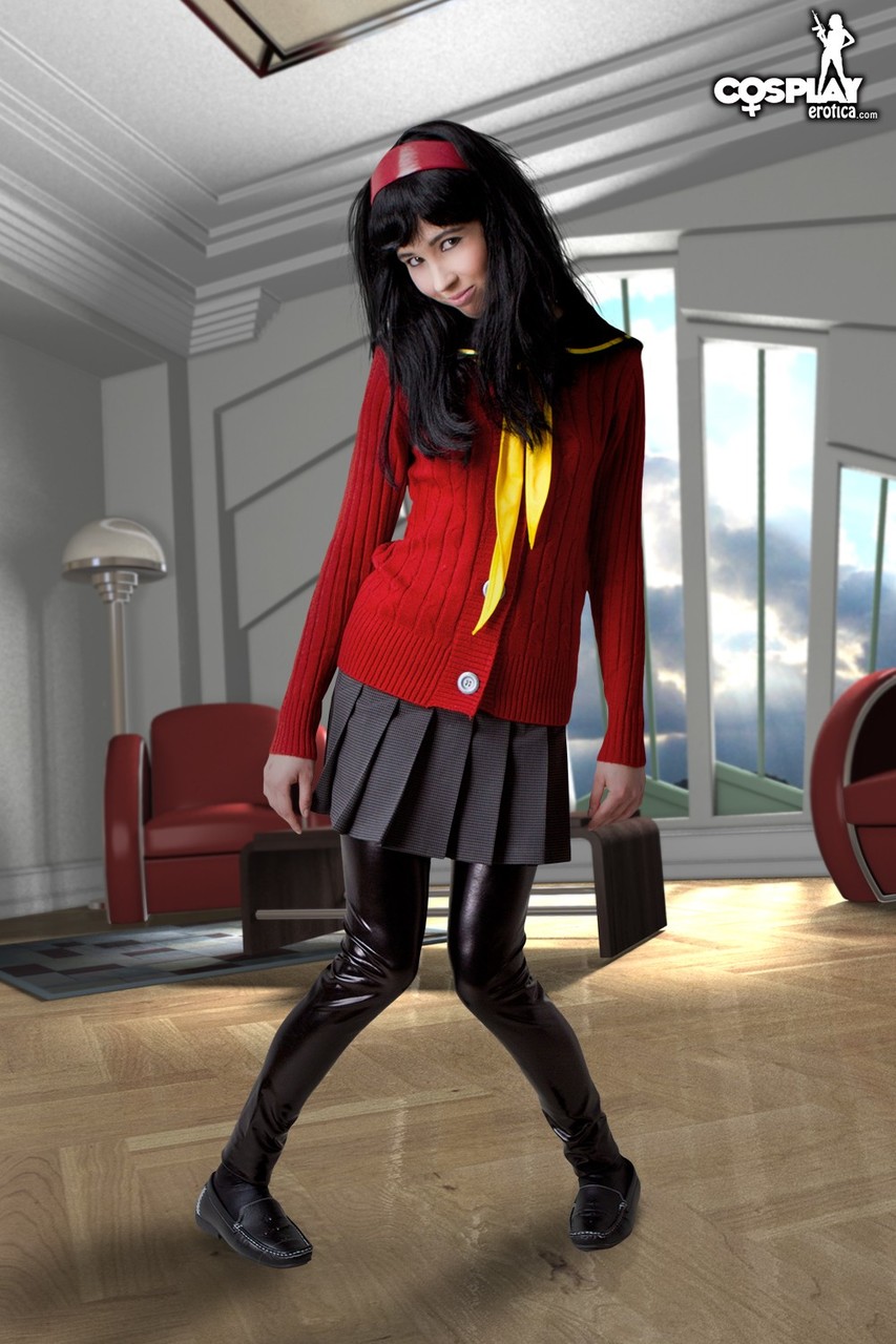 Dark haired girl works partially free of her cosplay clothing foto porno #428178306