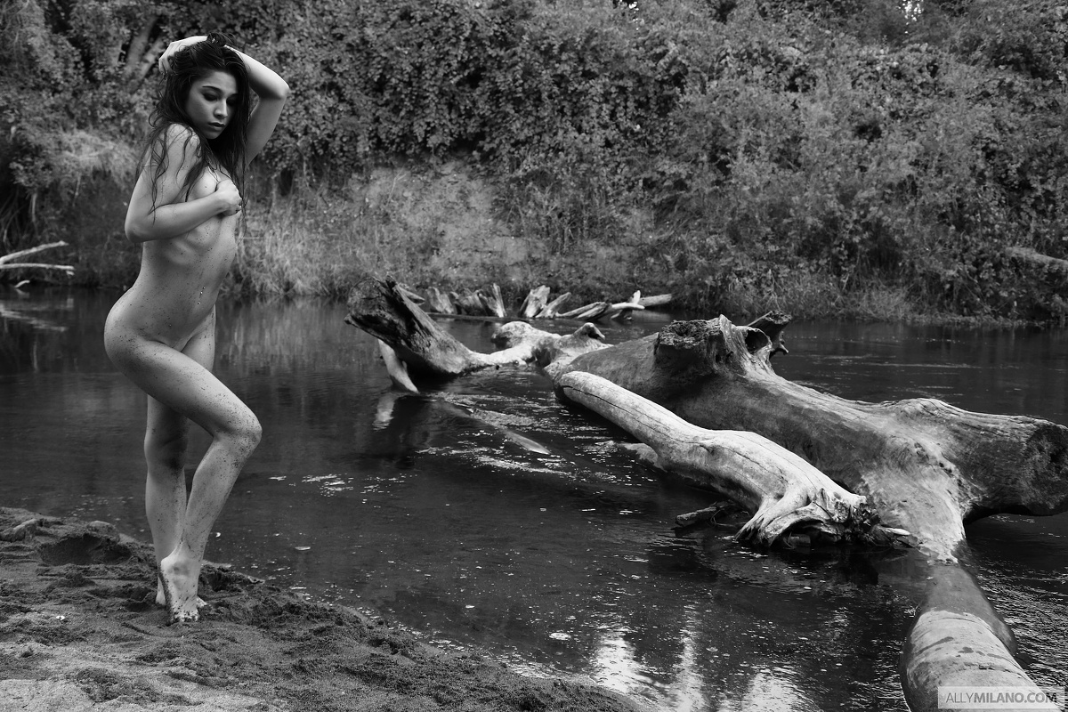 Ally Milano Ally poses nude by the river porn photo #427135084