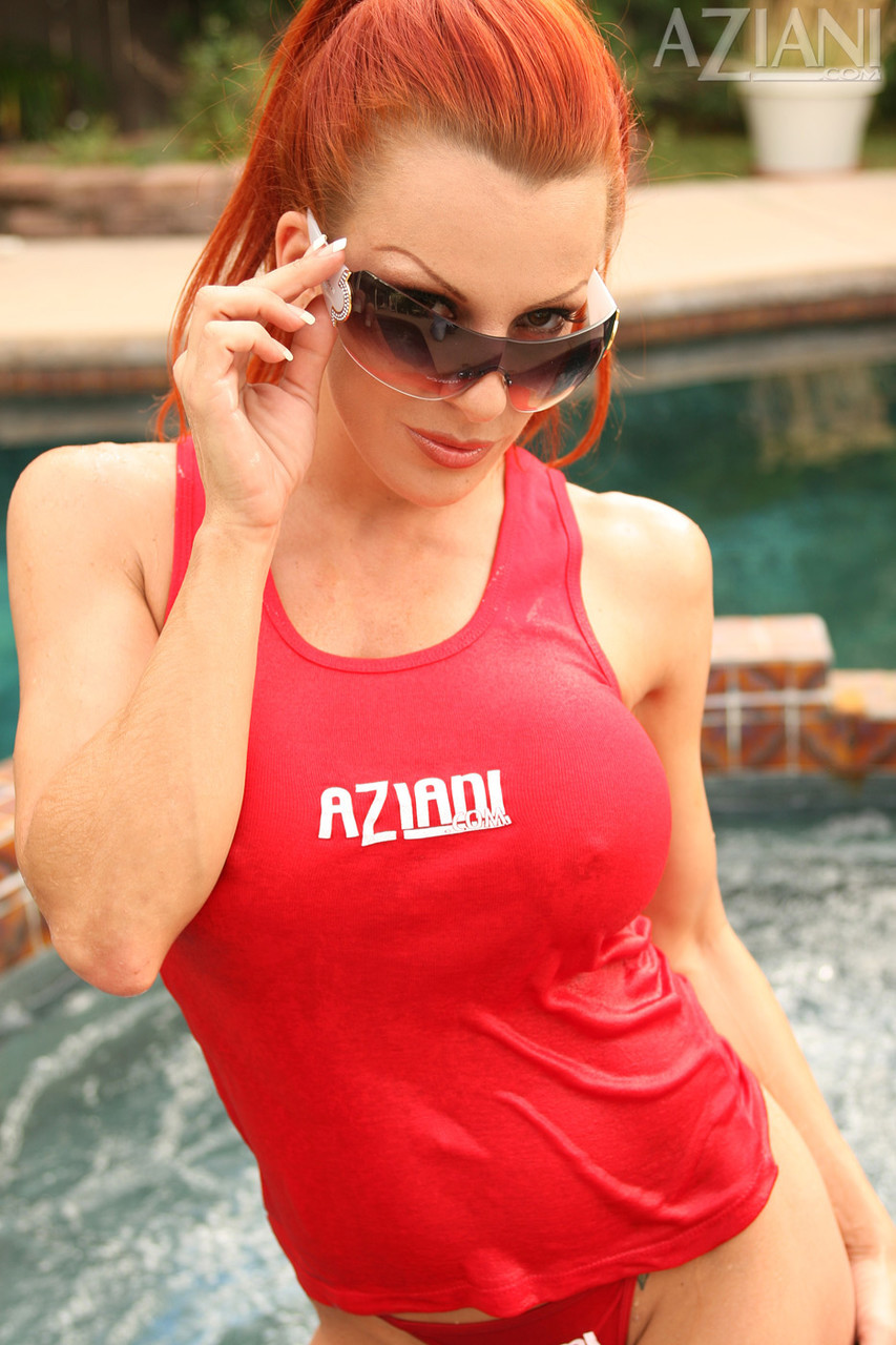 Redhead Shannon Kelly gets naked in shades before pussy play in a pool porn photo #425396094 | Aziani Pics, Shannon Kelly, Redhead, mobile porn
