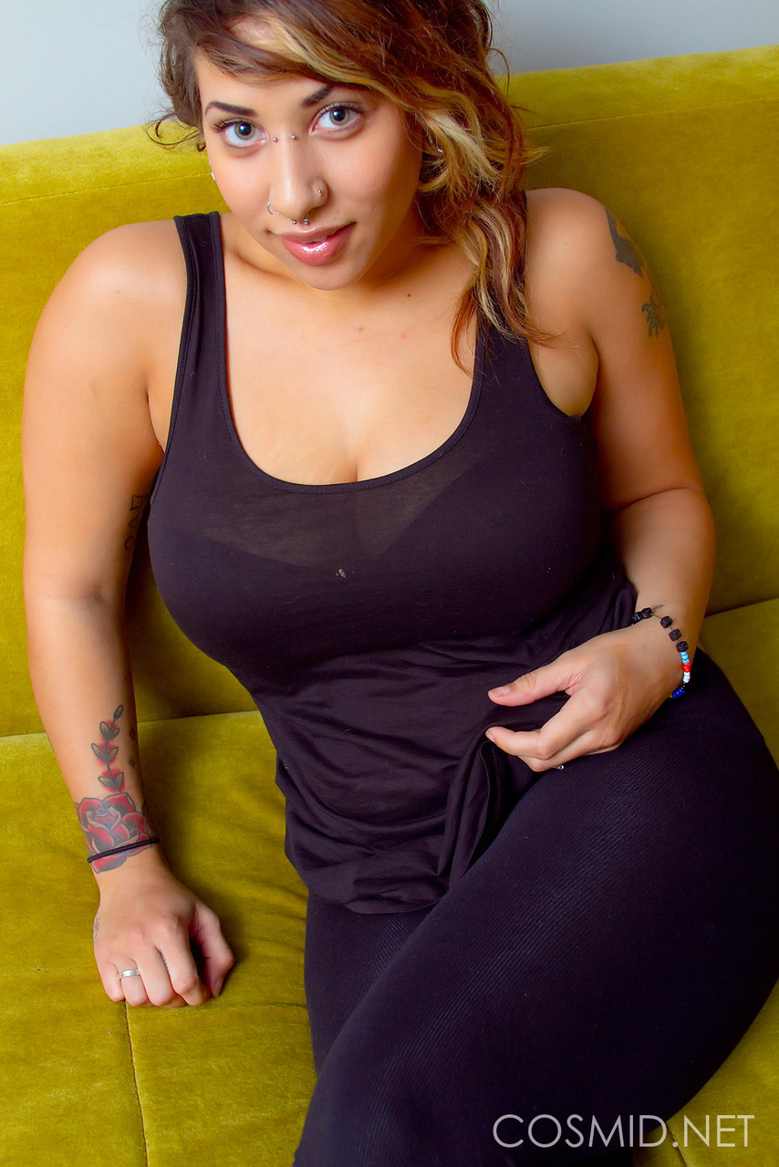 Sexy Fatty Veronika Bares Her Tattooed Body With Big Pierced Nipples