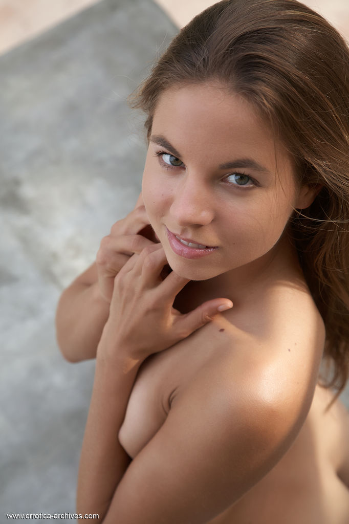 Naked teen girl Antea flaunts her tiny titties out on the balcony porno fotky #427046151