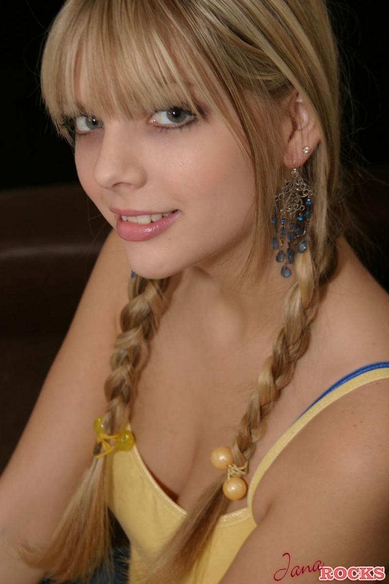 Sweet teen girl Jana Jordan models non nude with her hair in pigtails porn photo #425603568