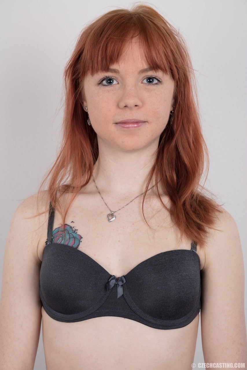 Cute redhead amateur uncovers her barely budding breasts as she gets naked ポルノ写真 #424186236