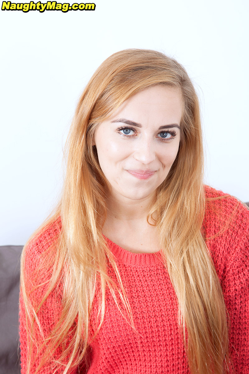 Blue Eyed Blonde Anna Smith Posing In Jeans With Her Small Tits Bared