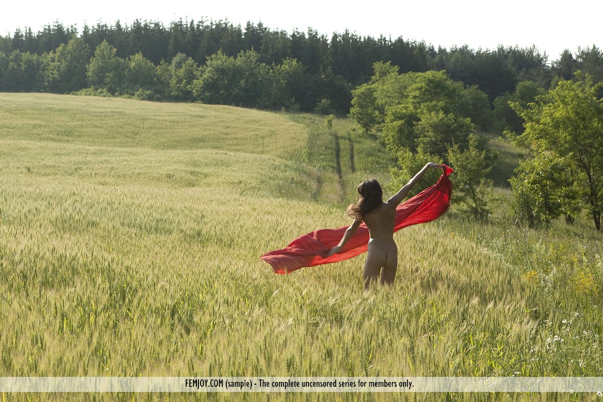 Totally naked girl Alannis strikes great poses while out in a hay field foto porno #424566105