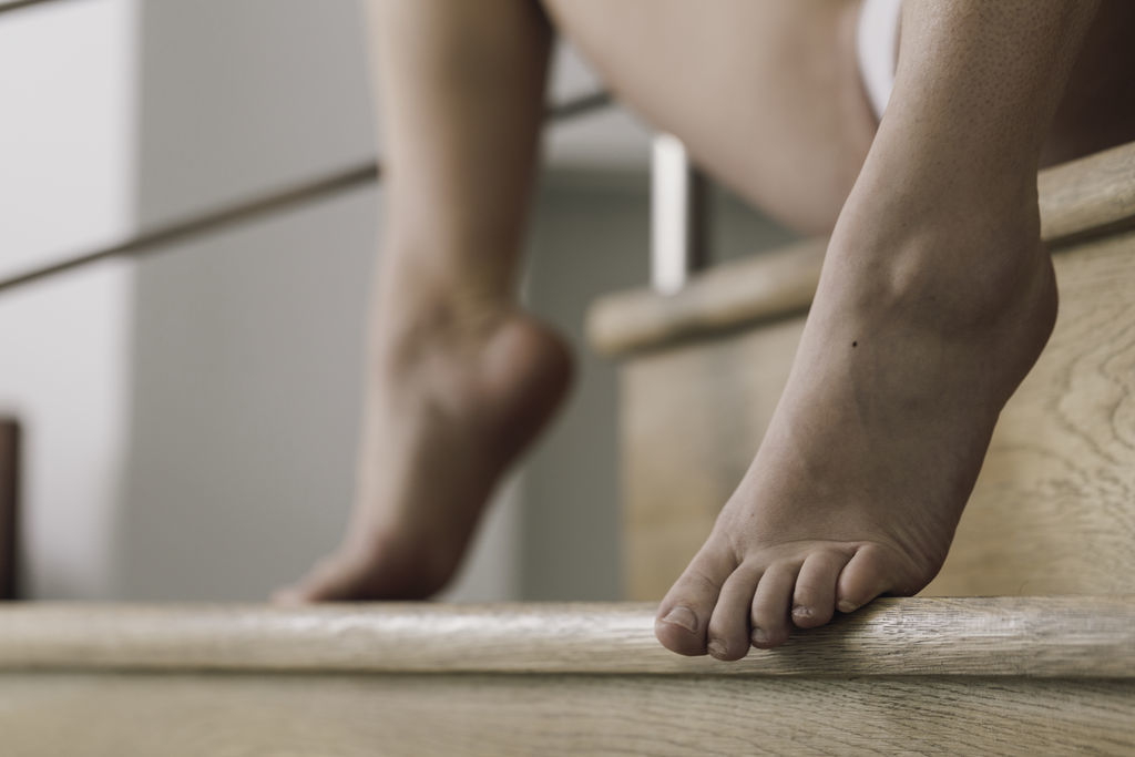 While performing as a solo artist, Tiffany Doll engages in self-inflicted on her toes.