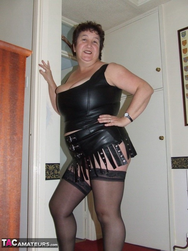 Mature amateur Kinky Carol removes leather wear to get naked in stockings порно фото #427059057 | TAC Amateurs Pics, Kinky Carol, SSBBW, мобильное порно