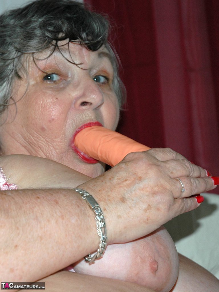 Obese Old Woman Grandma Libby Masturbates On Her Bed In Stockings