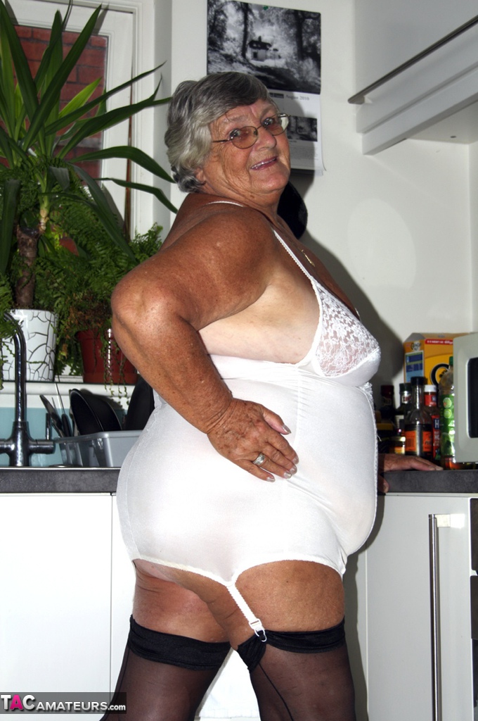 Obese Nan Grandma Libby Releases Her Tits And Snatch From Vintage Lingerie