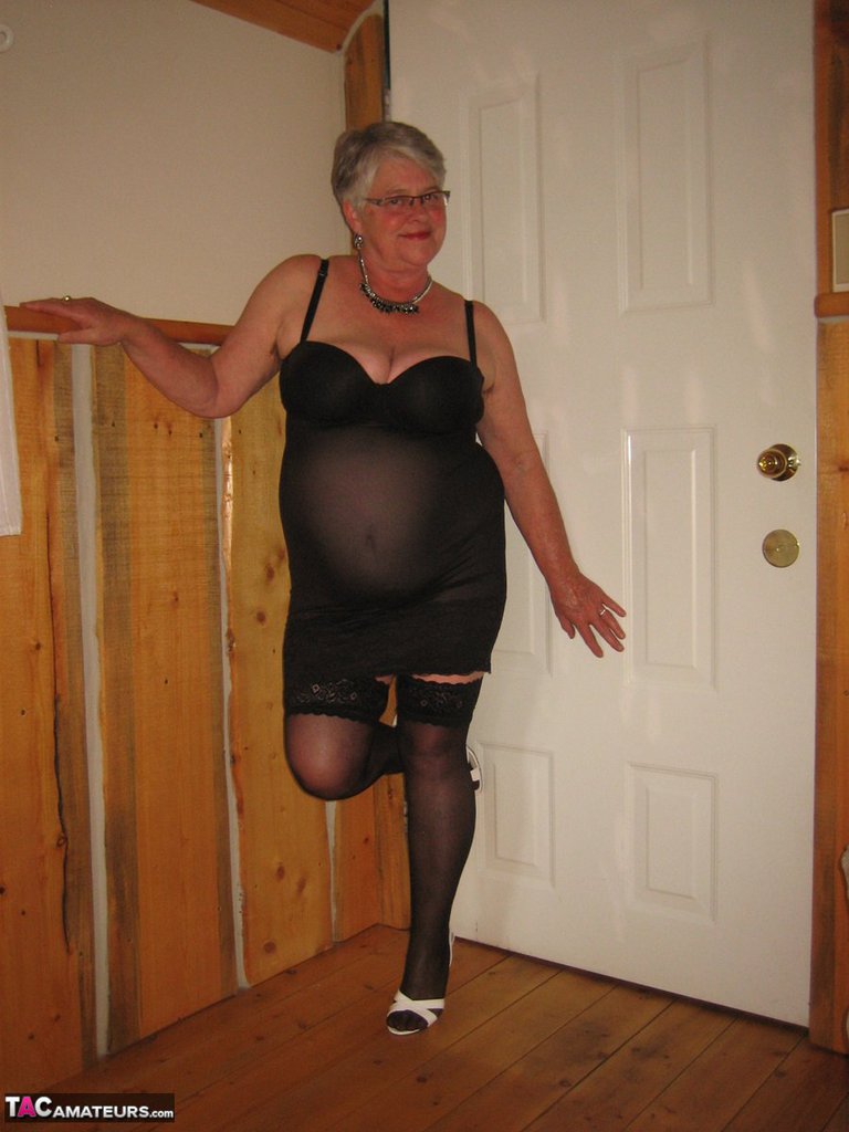 Fat Nan Girdle Goddess Sports A No Panty Upskirt Before Loosing Her Large Tits