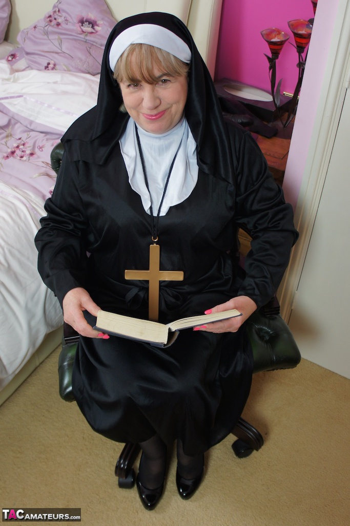 Mature Nun Speedy Bee And Partakes In Strapon Lesbian Sex With Another Nun