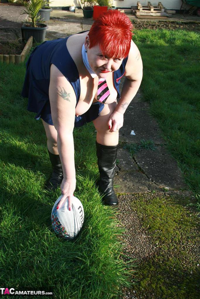 Fat redhead Valgasmic Exposed exposes her tits while playing with a football porn photo #426656590 | TAC Amateurs Pics, Valgasmic Exposed, Schoolgirl, mobile porn