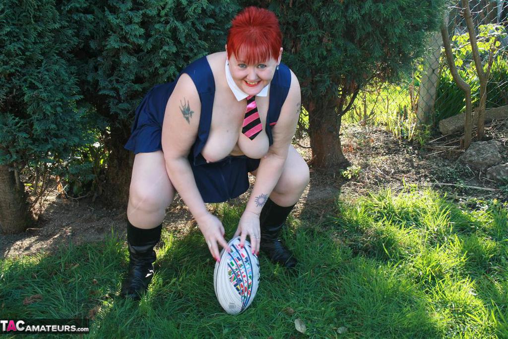 Fat redhead Valgasmic Exposed exposes her tits while playing with a football porn photo #426656597 | TAC Amateurs Pics, Valgasmic Exposed, Schoolgirl, mobile porn