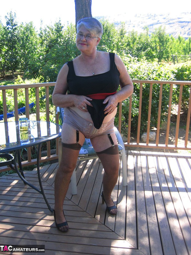 Amateur Grandmother Girdle Goddess Smokes Before Getting Naked In Nylons