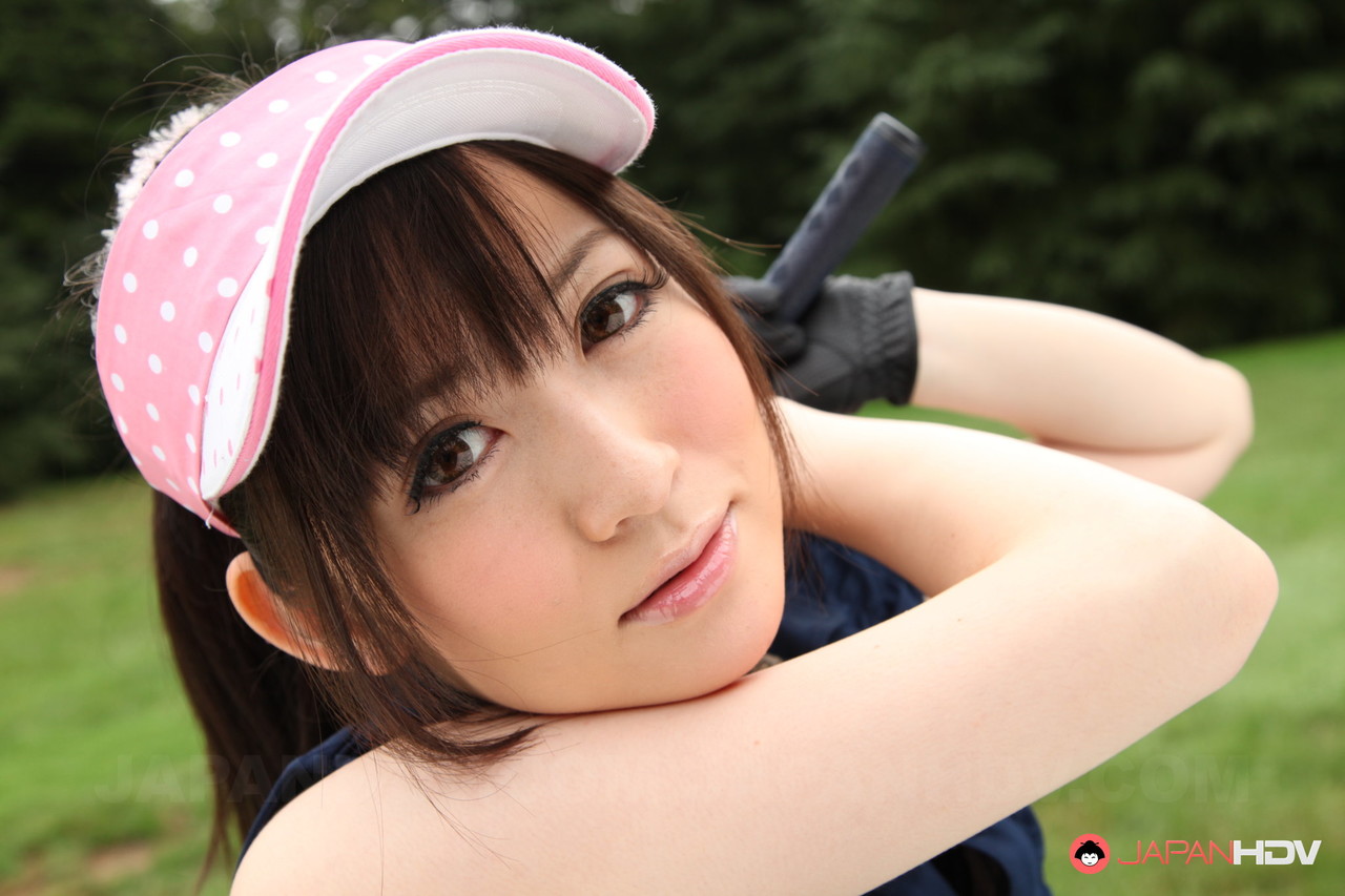 Sweet sports girl Michiru Tsukino practices her golf swing nude on the links 色情照片 #428612579