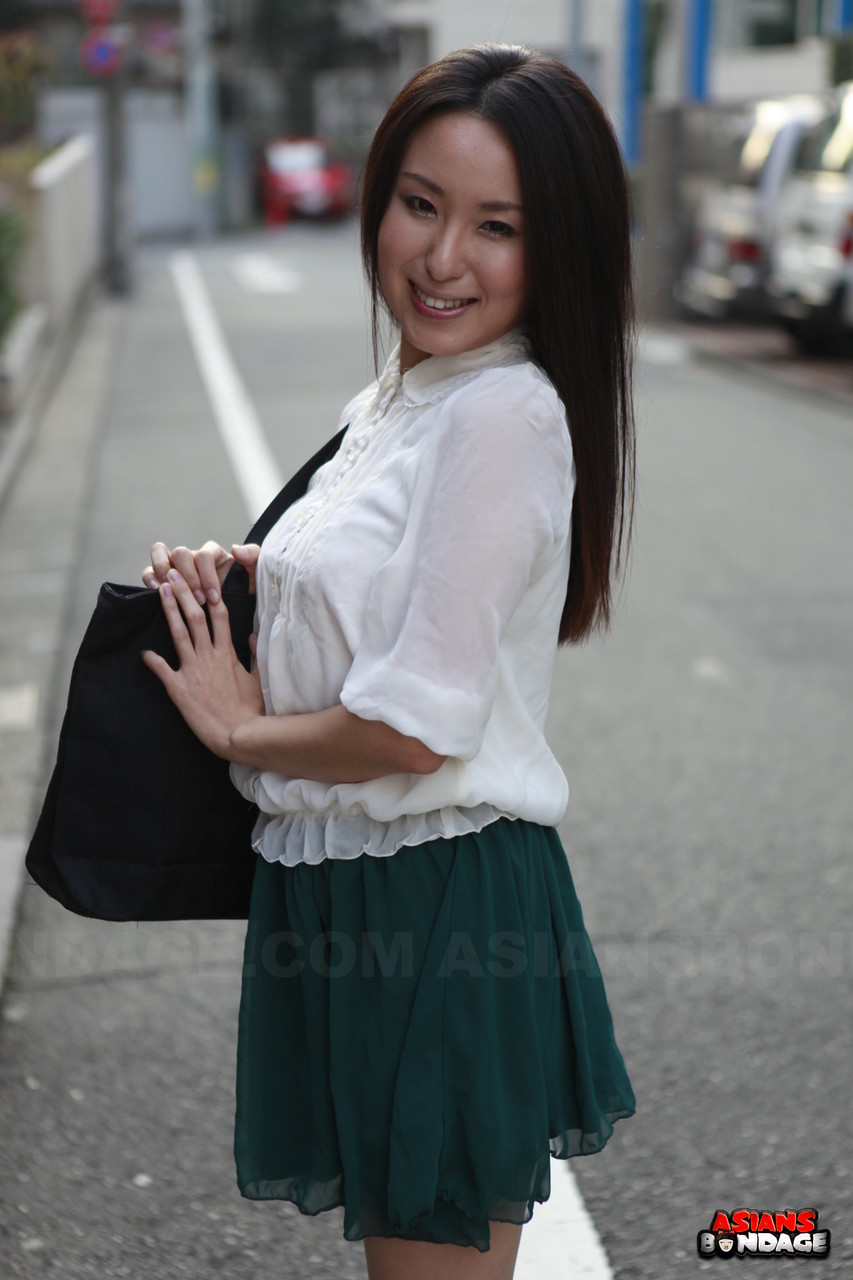 Japanese schoolgirl Anna Sakura pauses in the street to flaunt her hot beauty porn photo #426983354