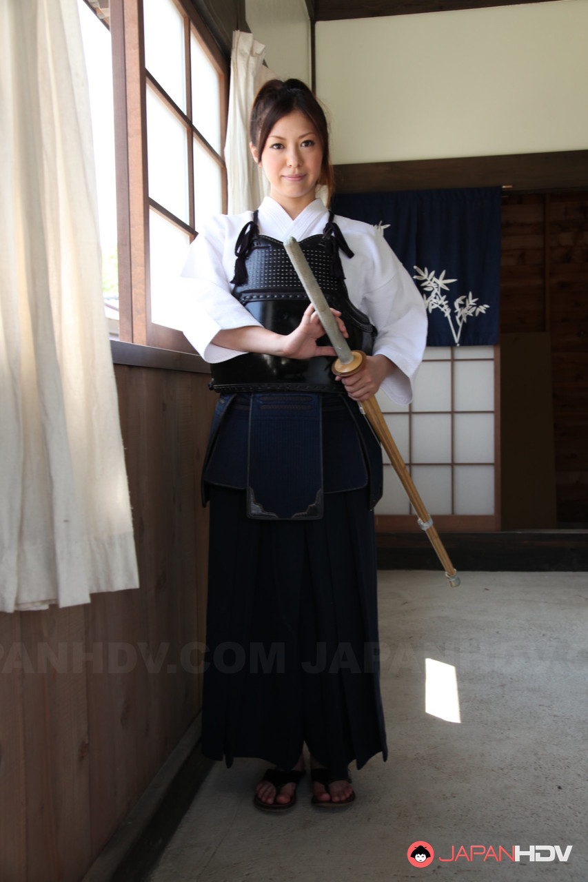 Japanese Kendo girl Jun Sena disrobed & fondled by martial art instructors foto porno #425773492