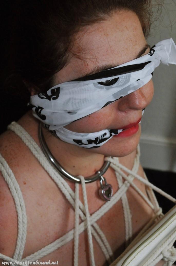Fat female with red lisp is left gagged and tied up by ropes foto porno #428017457