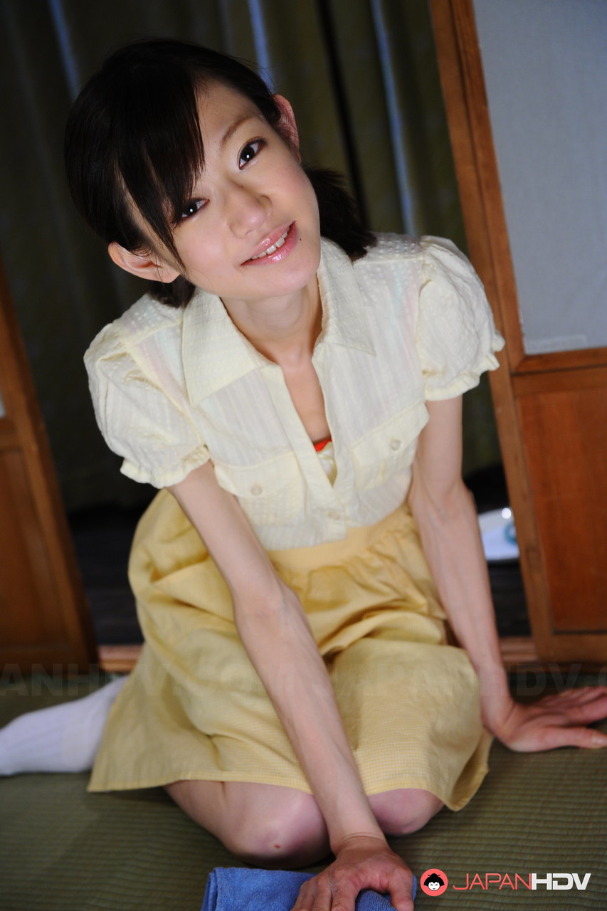 Young looking Japanese girl Aoba Itou changes into a sheer teddy porn photo #428498533