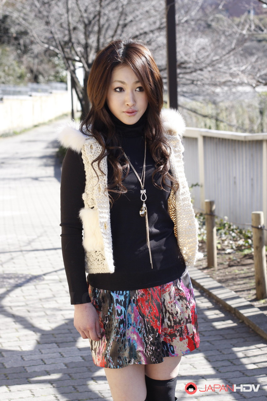 Wonderful Japanese college babe Yu Yamashita wears short skirt and black boots porn photo #427633826