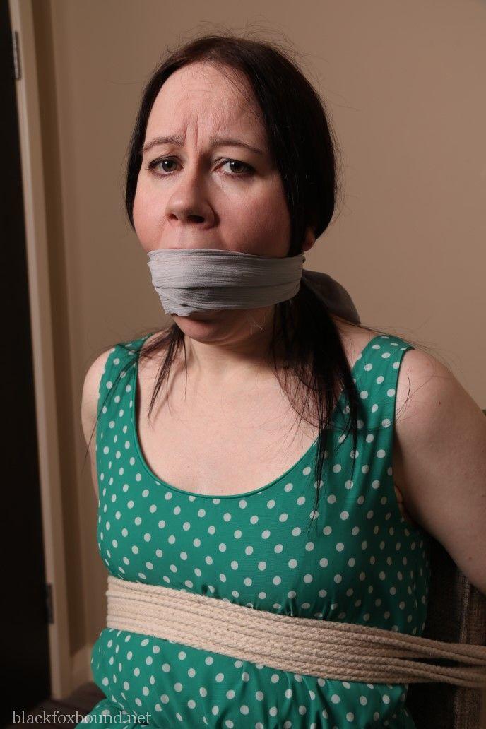 Distressed mature woman in polka-dot dress tied up & gagged for BDSM fun foto porno #428608001 | Black Fox Bound Pics, Mature, porno móvil
