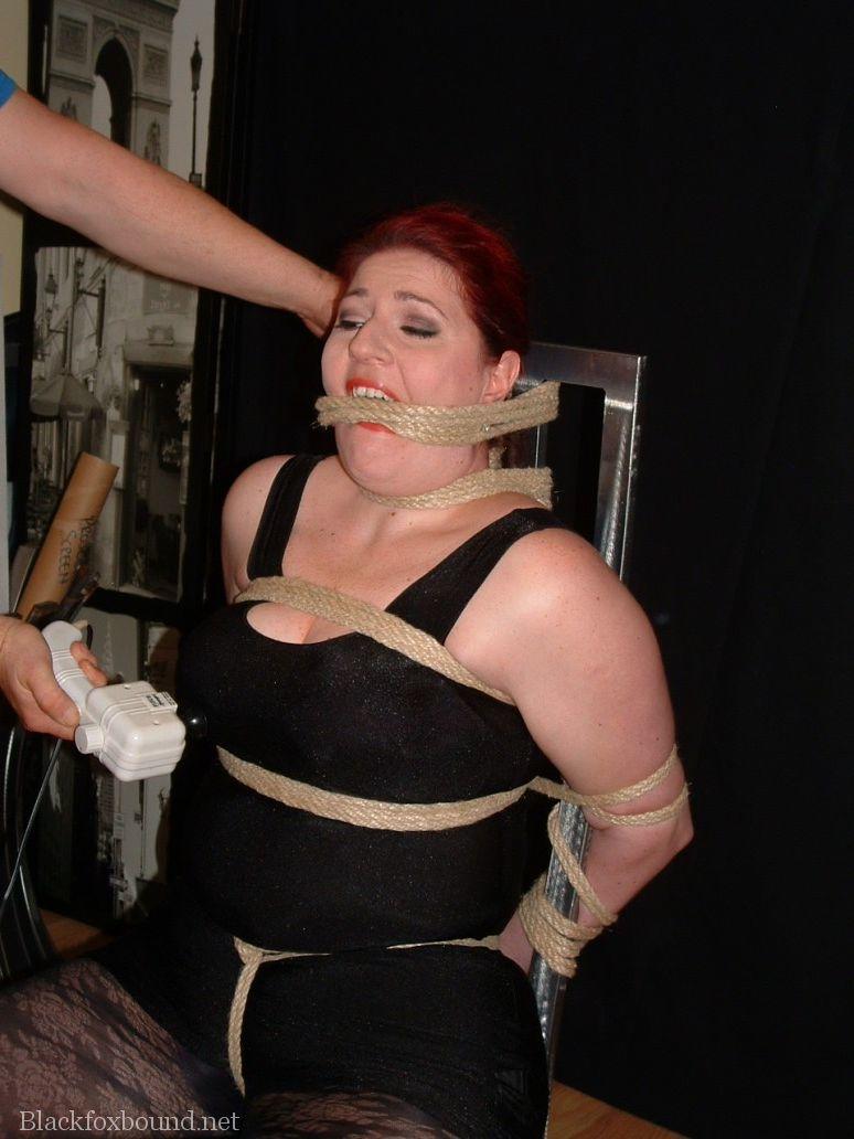 Overweight Redhead Is Threatened With A Knife While Tied To A Chair