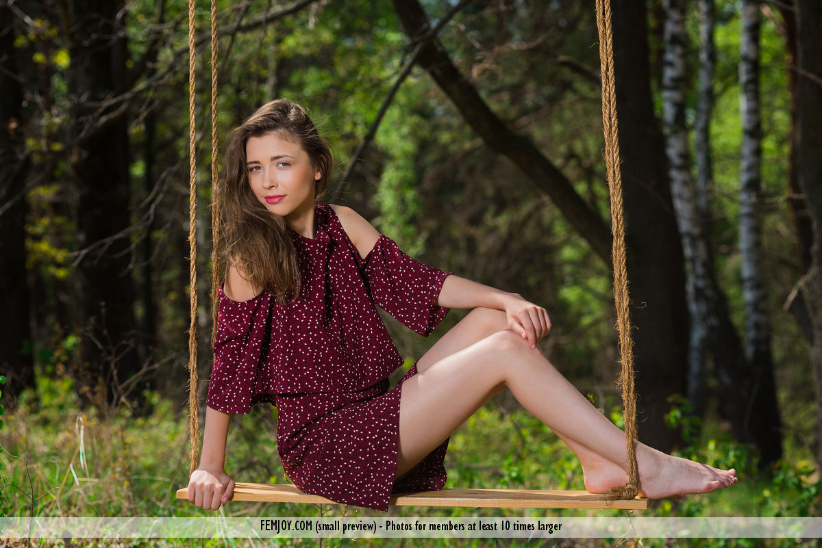 Sweet young girl Milla D gets totally naked on a swing in a forest порно фото #426191774 | Femjoy Pics, Milla D, Pussy, мобильное порно